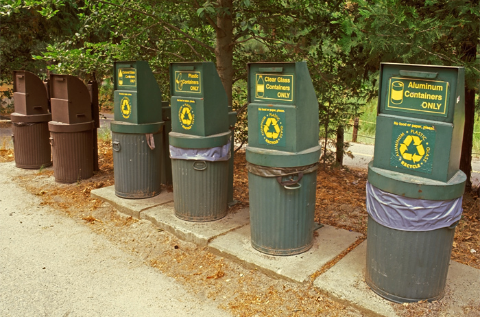 Recycle Beat Proof Trash Cans, Yosemite National Park, Californi